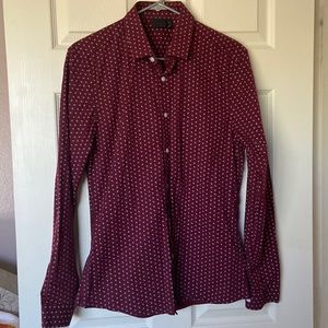 ASOS Men's Burgundy Button Front Shirt Long Sleeves Medium